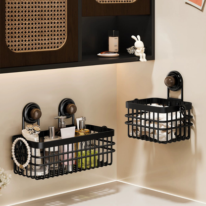 Multi Functional Wall Mounted Metal Storage Basket with Suction Cups