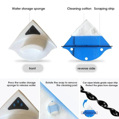 Magnetic Double Layer Glass Window Cleaner Home Multifunctional High Rise with Automatic Drainage Strong Grip Long Reach